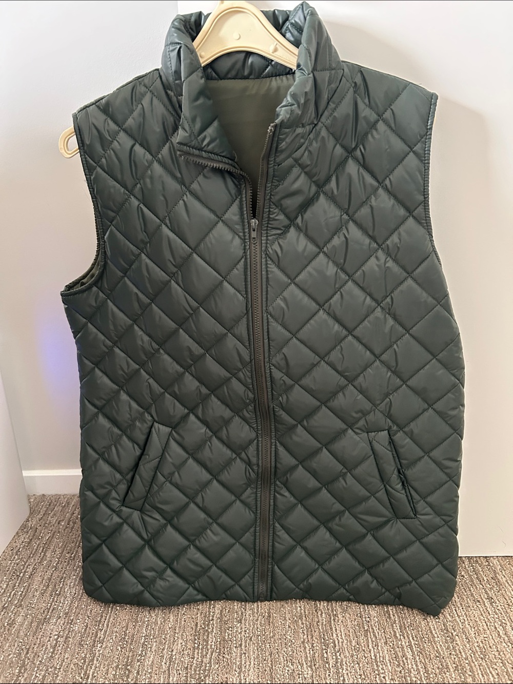 Lightweight Quilted Vest in Forest Green
